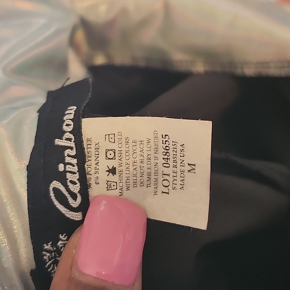 Rainbow High Waist Irredescent Silver Leggings NWT Sz. M - Picture 8 of 11